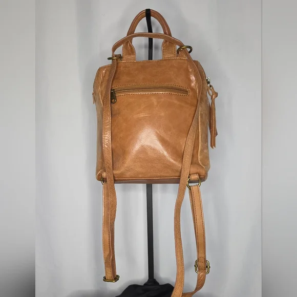 The Sak Embossed Leather Backpack | Boho Tooled Brown Mini Bag - Picture 4 of 6